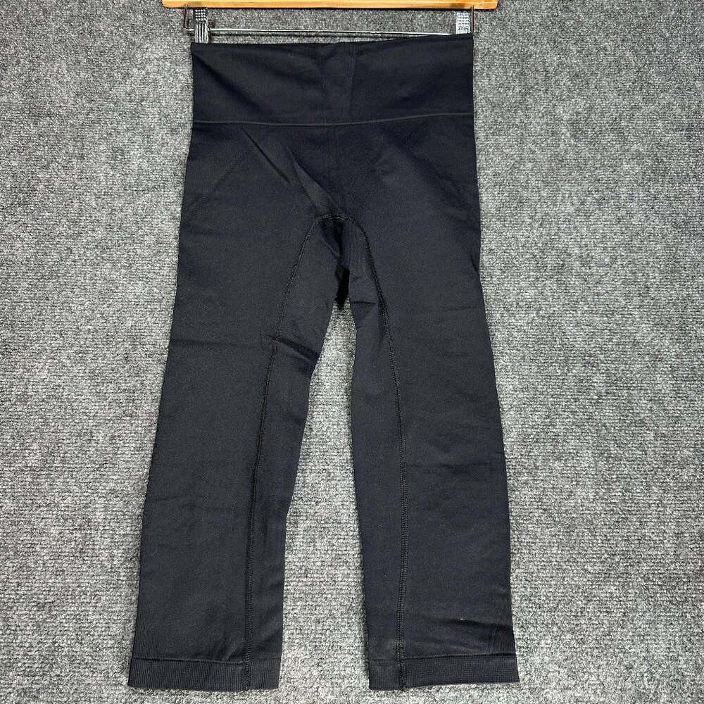 Athleta Pants Womens Small Power Thru Mesh Capri Leggings Black Stretch Yoga
